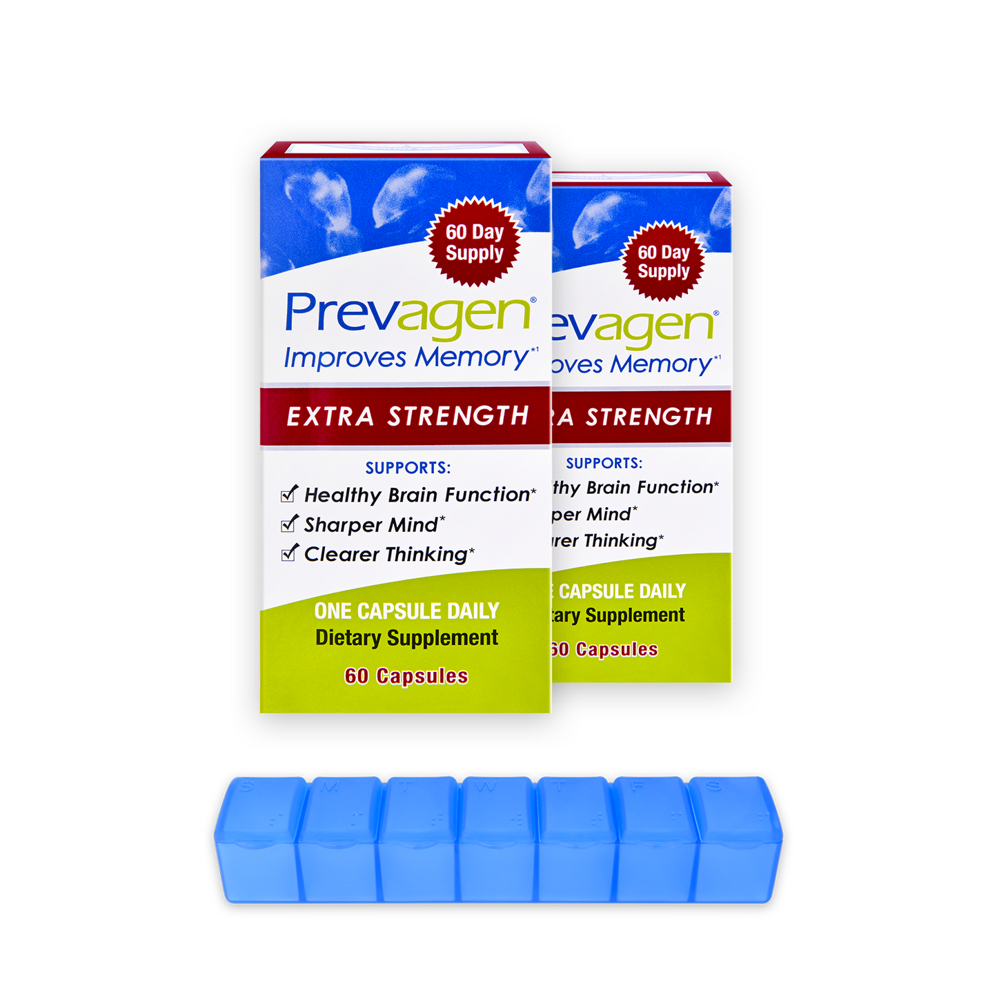 Prevagen® 20mg, 60 Capsules (2-Pack) with Prevagen 7-Day Pill Minder