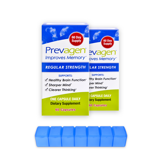 Prevagen® 10mg, 60 Capsules (2-Pack) with Prevagen 7-Day Pill Minder