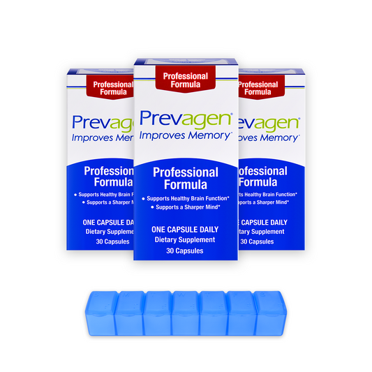Prevagen® Professional Formula 40mg, 30 Capsules (3-Pack) with Prevagen 7-Day Pill Minder